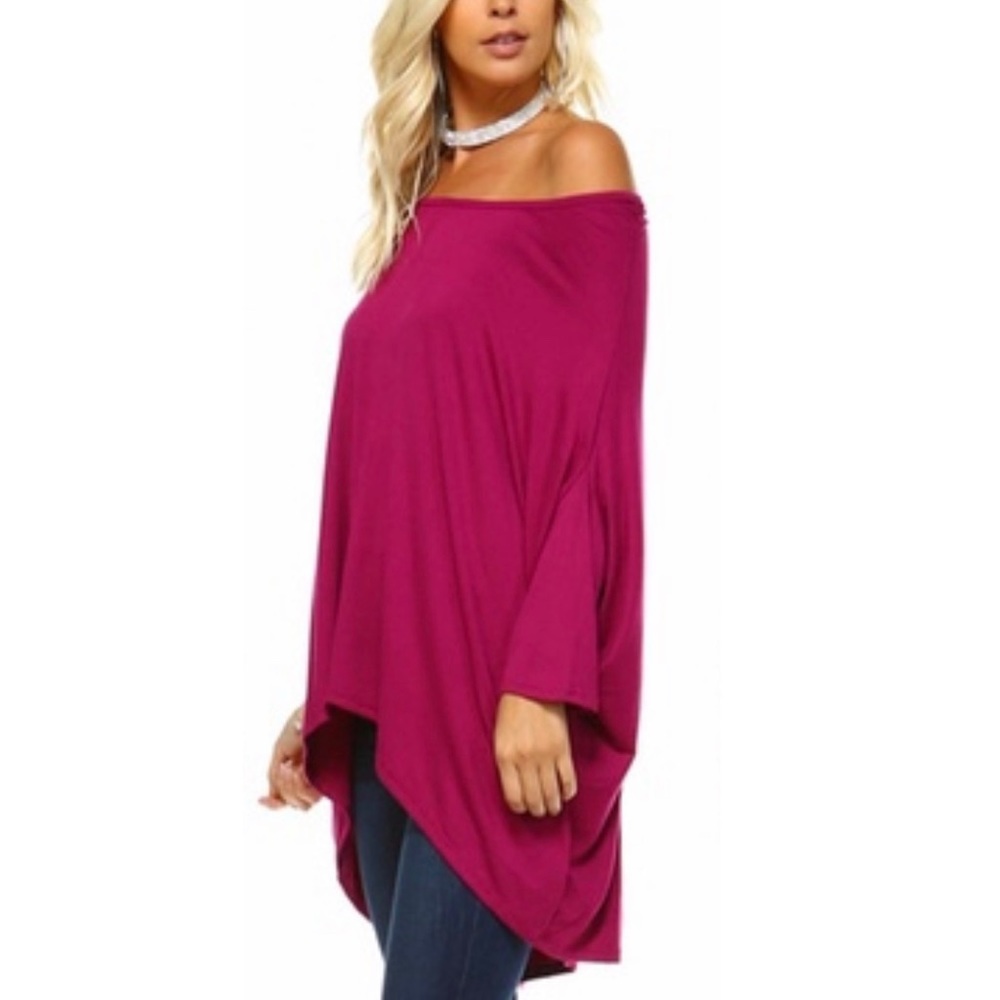 Isaac Liev Off the Shoulder Tunic Top